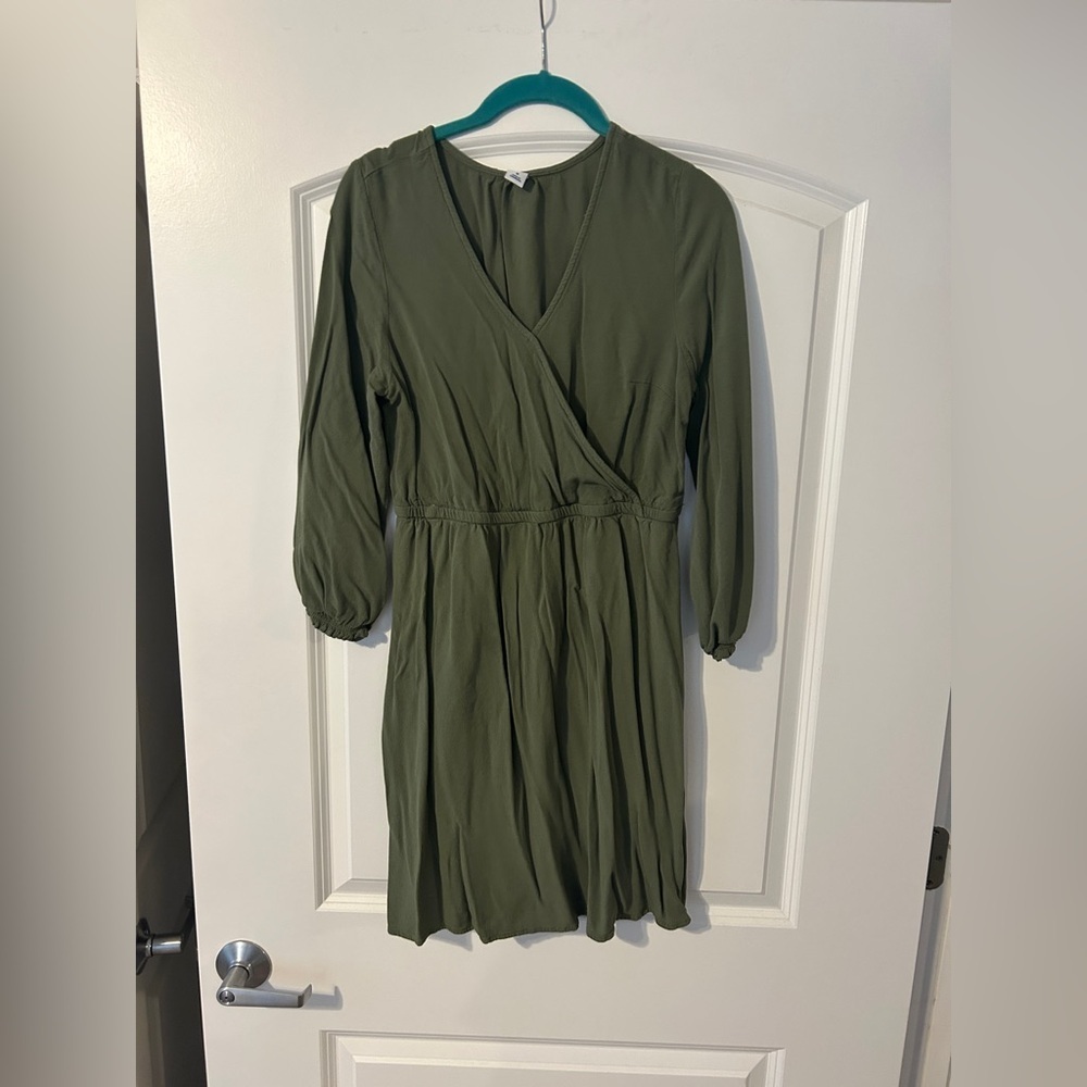 Old Navy Olive Long Sleeve Dress
